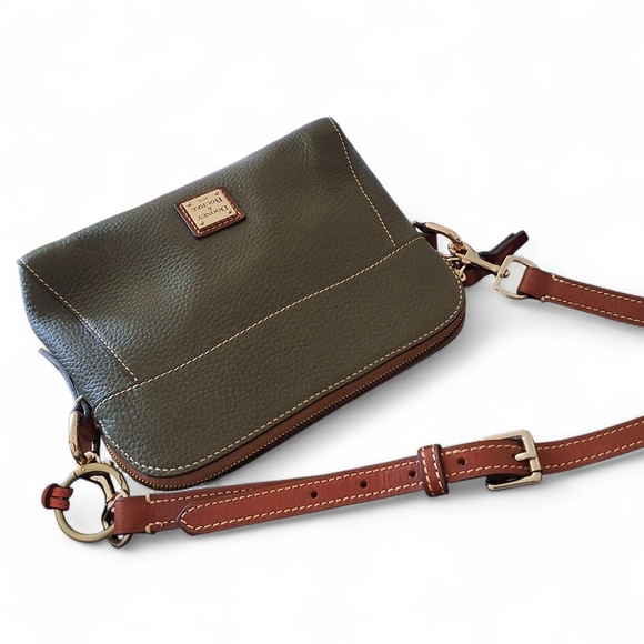 Dooney & Bourke Florentine Small Cameron Satchel Green w/ Leather Rose Charm - Picture 8 of 14